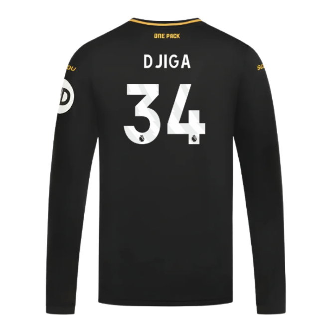2024-2025 Wolves Long Sleeve Away Shirt (Djiga 34)-SoccerKits Hub | Buy Soccer Jerseys Online